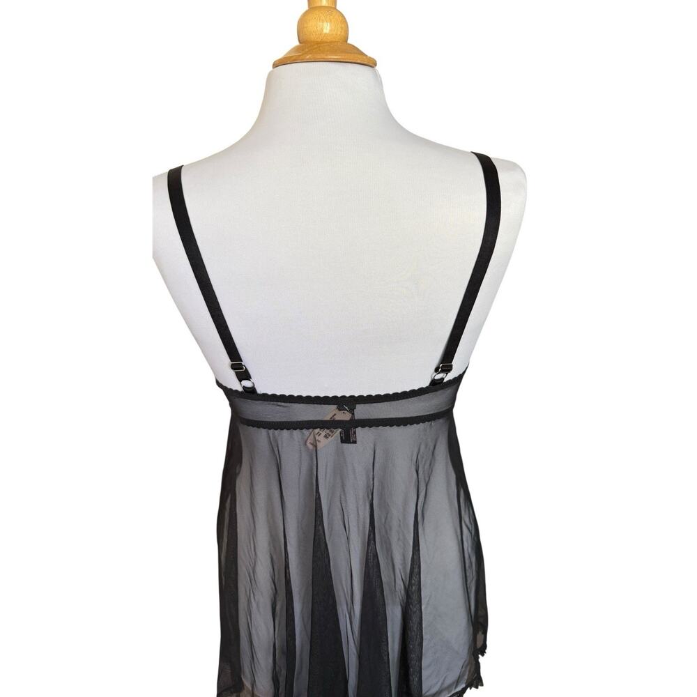 Victoria's Secret Sexy Little Things Babydoll Lingerie Bow Black Rhinestones 34D - Picture 6 of 10